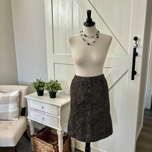 Talbots Animal Print Corduroy A-Line Skirt Size 10 Midi Stretch Crazy Cat Lady